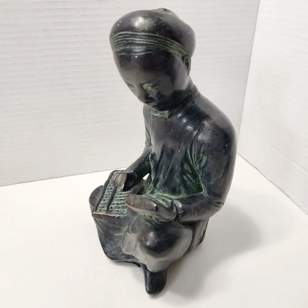 1961 Austin Productions Asian Mathematician Scholar Sculpture Vintage USA EUC